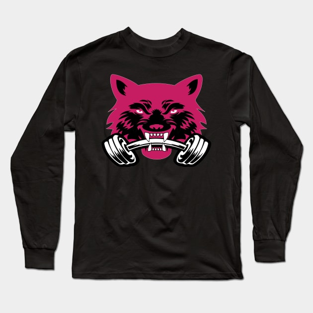 Wolf sport and fitness lovely blend drawing cute cool colorful Long Sleeve T-Shirt by Okuadinya